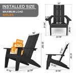 Modern Oversize Adirondack Chairs Set of 4