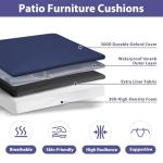 Navy Blue Waterproof Cushion Set for Patio Chairs