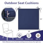 Navy Blue Waterproof Cushion Set for Patio Chairs