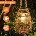 Pearlstar Solar Lantern - Rattan Hanging Table Light