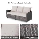 3-Seat All-Weather Rattan Patio Sofa with Cushions