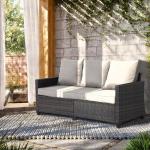 3-Seat All-Weather Rattan Patio Sofa with Cushions