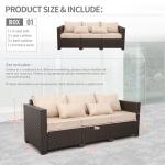 3-Seater Outdoor Wicker Sofa with Cushions