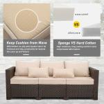 3-Seater Outdoor Wicker Sofa with Cushions