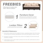 3-Seater Outdoor Wicker Sofa with Cushions