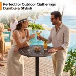 VINGLI 40" Round Outdoor Bar Table