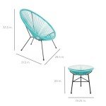 3-Piece Light Blue Acapulco Patio Bistro Set
