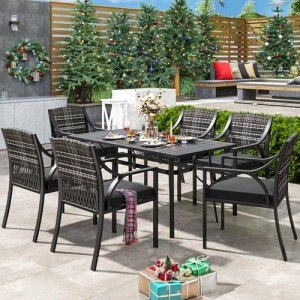 7-Piece Outdoor Patio Dining Set with Cushions