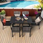 7-Piece Outdoor Patio Dining Set with Cushions