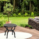 Round Black Cast Aluminum Bistro Table for Outdoors