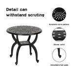 Round Black Cast Aluminum Bistro Table for Outdoors