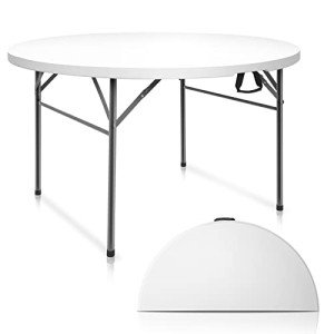 VINGLI 48" Round Folding Plastic Dining Table