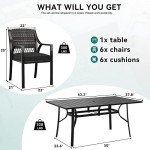 7-Piece Outdoor Patio Dining Set with Cushions