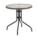 Barker 28" Round Glass & Metal Patio Table