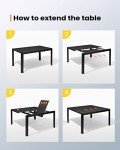 Expandable Aluminum Outdoor Dining Table for 6-8