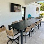 Large Aluminum Rectangular Outdoor Dining Table for 10