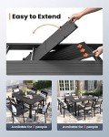 Expandable Aluminum Outdoor Dining Table for 6-8