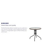 Barker 28" Round Glass & Metal Patio Table