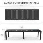 Large Aluminum Rectangular Outdoor Dining Table for 10