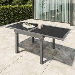 VredHom Extendable Glass Top Patio Dining Table