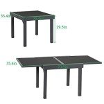 VredHom Extendable Glass Top Patio Dining Table