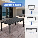 Expandable Patio Dining Table for 6-8 People