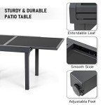 VredHom Extendable Glass Top Patio Dining Table
