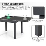 VredHom Extendable Glass Top Patio Dining Table