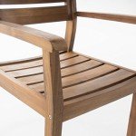 Stamford Teak Finish Acacia Wood Dining Chairs Set