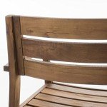 Stamford Teak Finish Acacia Wood Dining Chairs Set