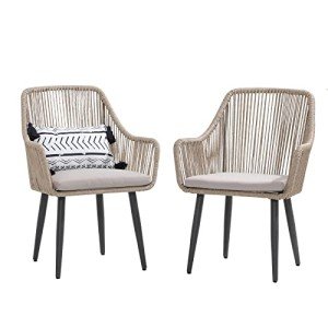 Patiorama Woven Rattan Outdoor Dining Chair Set