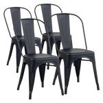 YOUNIKE Set of 4 Stylish Stackable Dining Chairs