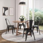 YOUNIKE Set of 4 Stylish Stackable Dining Chairs