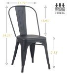 YOUNIKE Set of 4 Stylish Stackable Dining Chairs