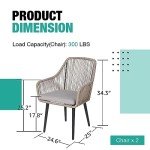 Patiorama Woven Rattan Outdoor Dining Chair Set