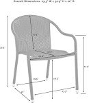 Crosley Palm Harbor 4-Piece Stackable Patio Chair Set