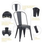 YOUNIKE Set of 4 Stylish Stackable Dining Chairs