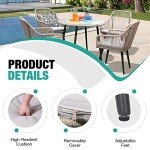 Patiorama Woven Rattan Outdoor Dining Chair Set