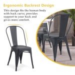 YOUNIKE Set of 4 Stylish Stackable Dining Chairs