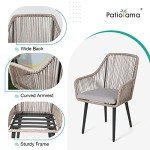 Patiorama Woven Rattan Outdoor Dining Chair Set