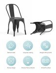 Nazhura Stackable Metal Dining Chair Set of 4