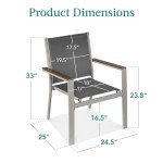 Stackable Outdoor Textilene Dining Chairs - Set of 2