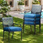 Stackable Patio Dining Chairs Set of 4