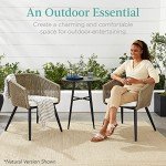 Set of 2 Woven Wicker Patio Dining Chairs