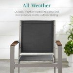 Stackable Outdoor Textilene Dining Chairs - Set of 2