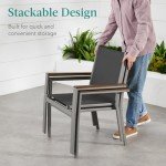Stackable Outdoor Textilene Dining Chairs - Set of 2