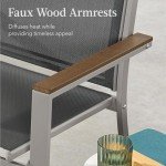 Stackable Outdoor Textilene Dining Chairs - Set of 2