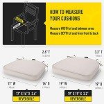 SUNROX Reversible Memory Foam Chair Cushions - Set of 6