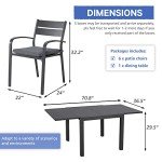 Expandable 7-Piece Outdoor Dining Set with Chairs