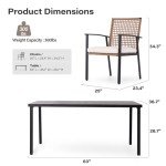 7-Piece Patio Dining Set with Cushioned Chairs